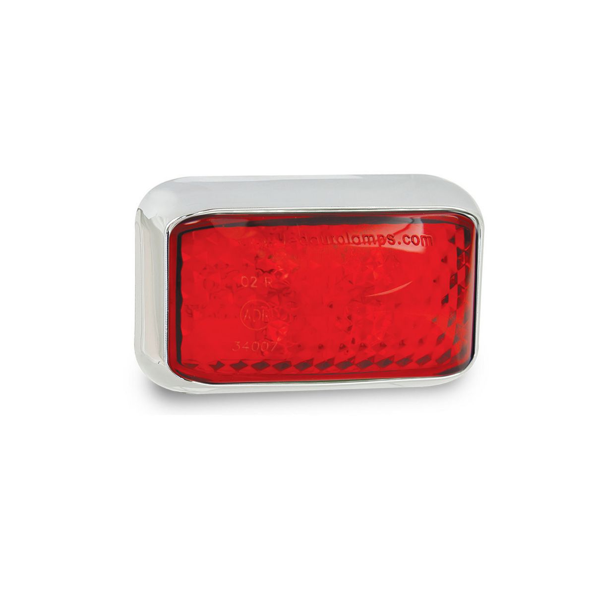 LED Autolamps Chrome Series Rear Marker with 30cm Cable Red 58x35x19mm 10-30V 35CRM