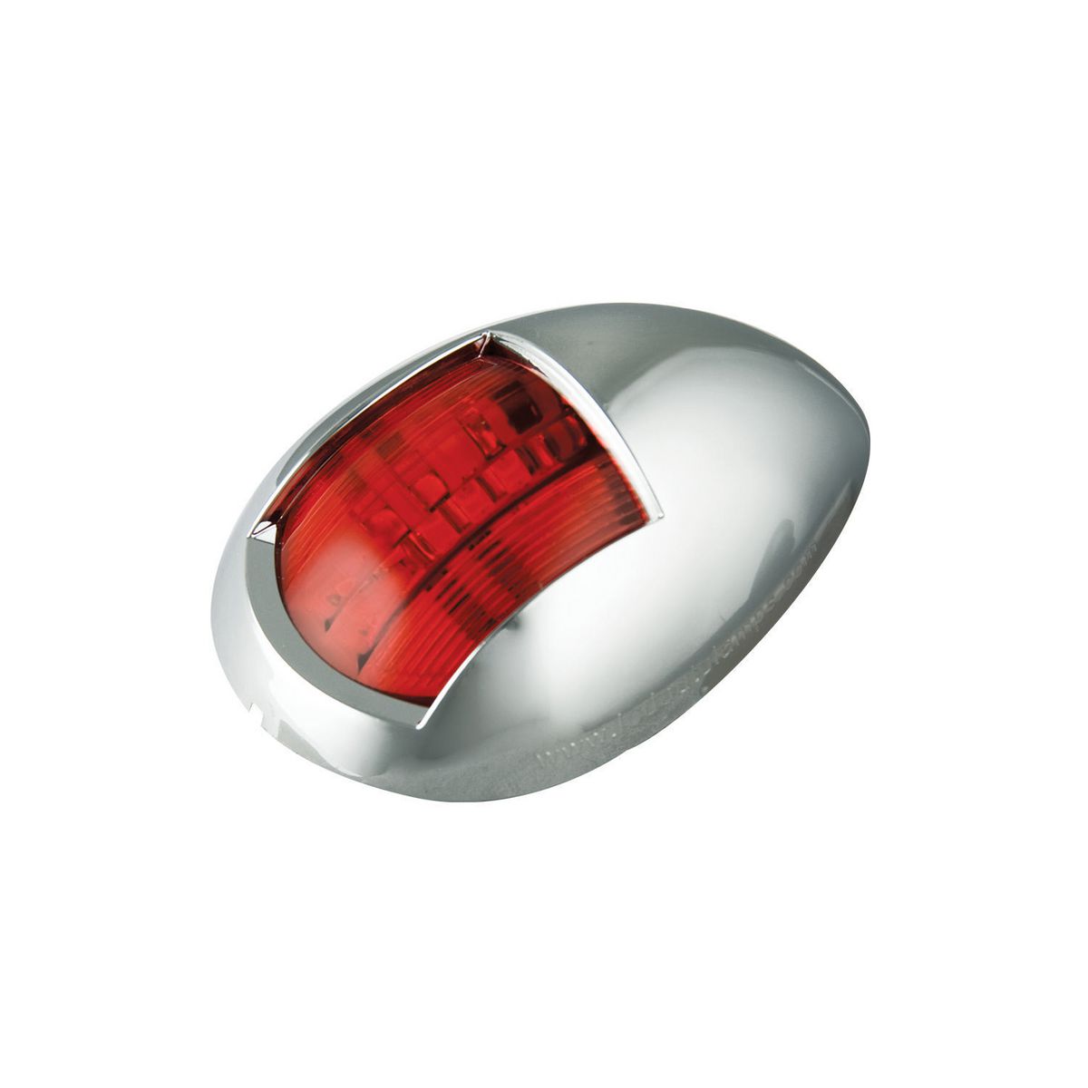 LED Autolamps Portside Navigation Lamp with Chrome Bracket Red 76 x 52mm 52CR