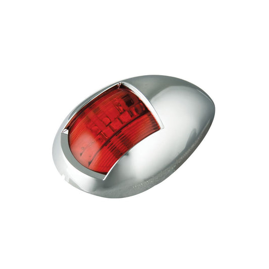 LED Autolamps Portside Navigation Lamp with Chrome Bracket Red 76 x 52mm 52CR