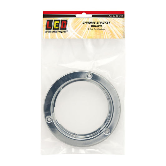 LED Autolamps Steel Flange Chrome Plated (Suits Rounds Series Lights) 53101C
