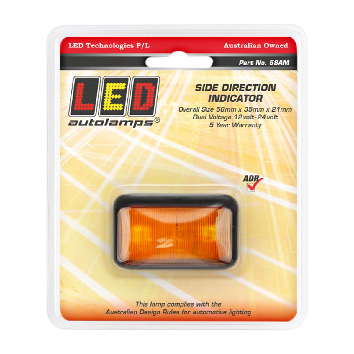 LED Autolamps Side Indicator Light LED 12/24V 58AM