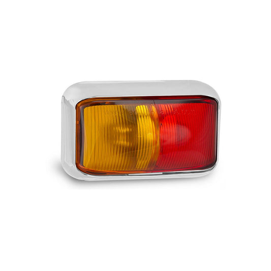 LED Autolamps Chrome Series Side Marker Red/Amber 58x35x21mm 10-30V 58CARM