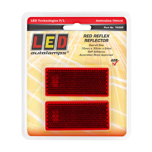 LED Autolamps Reflex Reflector Red Twin Blister 7030R