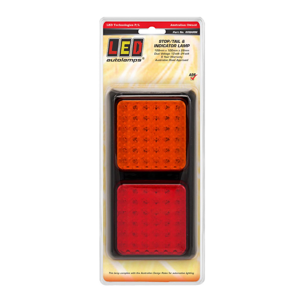 LED Autolamps Stop/Tail/Indicator Light LED 12/24V 80BARM