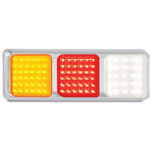 LED Autolamps Stop/Tail/Indicator/Reverse 12/24V Assembly Chrome 80CARWM