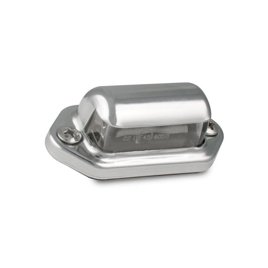 LED Autolamps Number Plate Light LED 12/24V Chrome Housing 14cm Cable Twin Blister Pack 30CLM