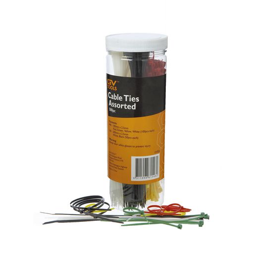 GV Tools Assorted Coloured Cable Ties 500 Pack GV026