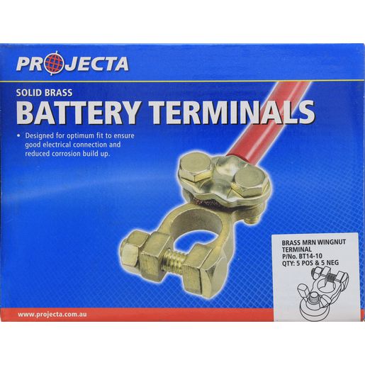 PROJECTA Brass Battery Terminal Wingnut 10 Pack BT14-10