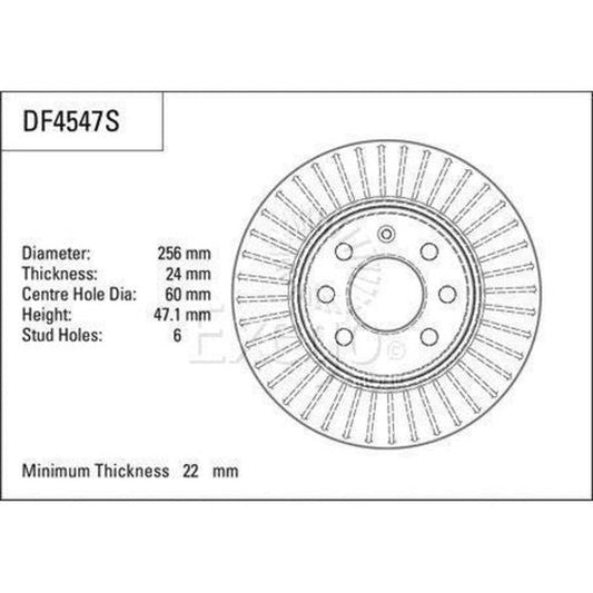 TRW Brake Rotor Single Front DF4547S