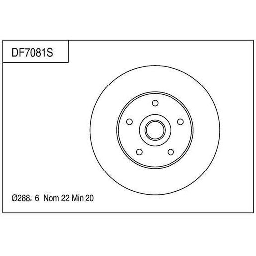 TRW Brake Rotor 288.6mm Front DF7081S