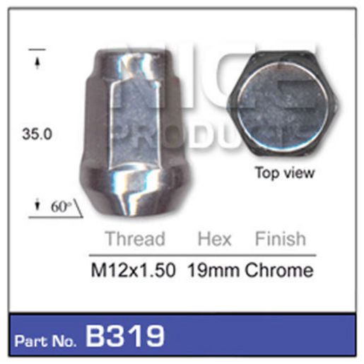 NICE Wheel Nut M12x1.50 Chrome B319