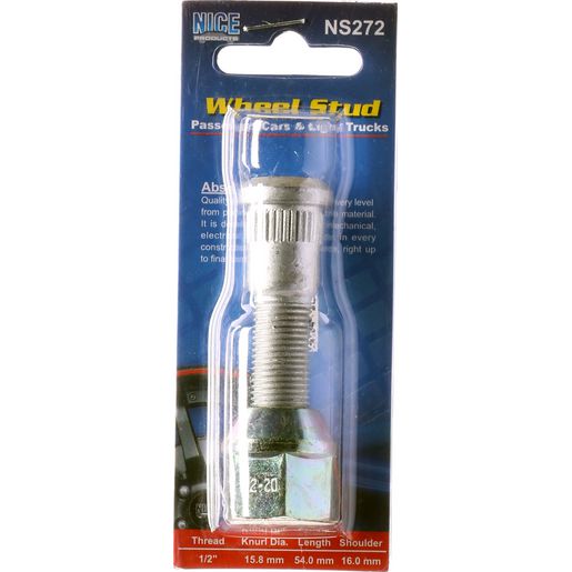 NICE Wheel Stud & Nut 1/2"" 53.9mm NS272