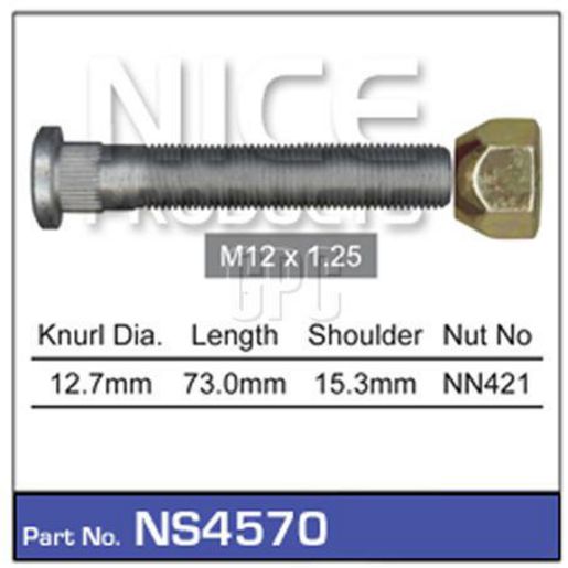 NICE Wheel Stud & Nut M12x1.25 73mm NS4570