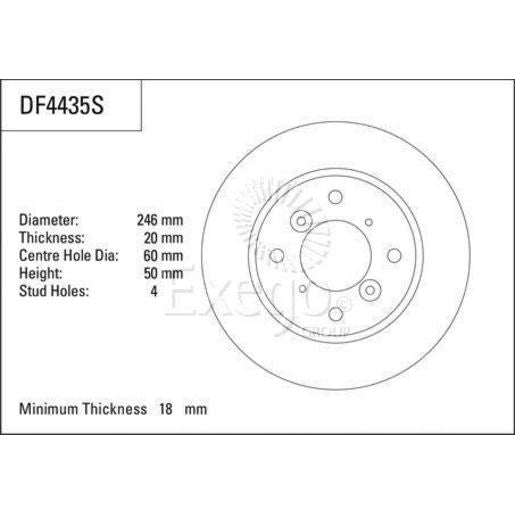 TRW Brake Rotor Single 246mm Front DF4435S