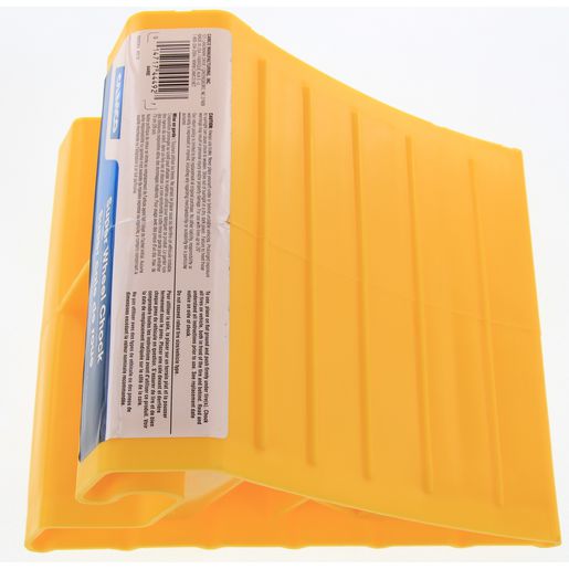 Camco Wheel Chock Extra Large Yellow Bilingual 5.5x8.5x10in. For Up to 29in. Dia Tires 44492