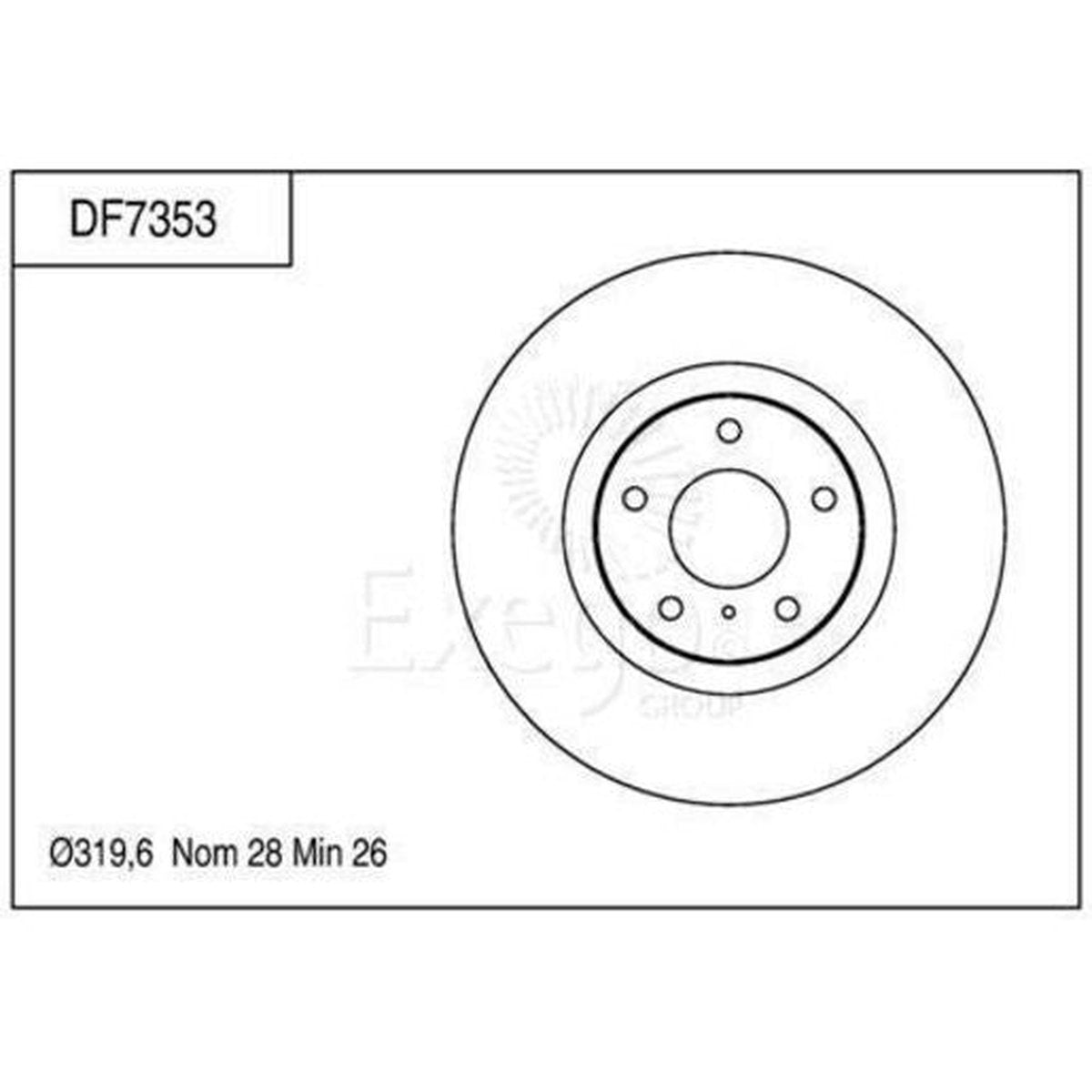 TRW Brake Rotor Single 319.6mm Front DF7353S