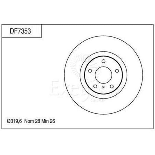 TRW Brake Rotor Single 319.6mm Front DF7353S