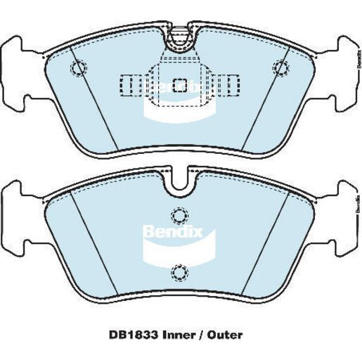 Bendix General CT Brake Pad Set Front DB1833 GCT