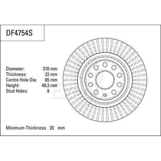 TRW Brake Rotor Rear DF4754S