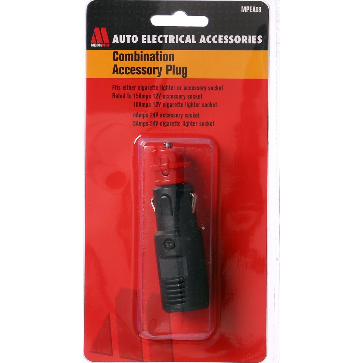 Mechpro Combination Accessory Plug 8A/15A 12V/24V 10A/5A 12V/24V C/Lighter Socket MPEA08