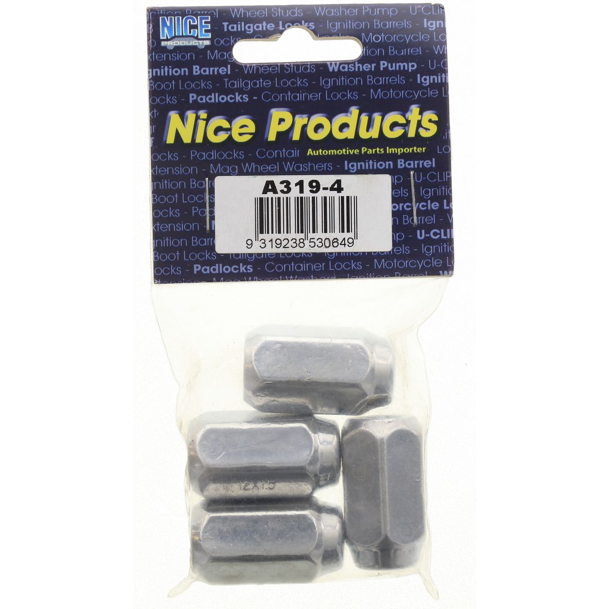 NICE Wheel Nut M12x1.50 Chrome (4 Pack) A319-4