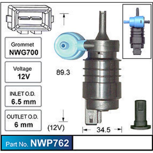 NICE Windscreen Washer Pump NWP762