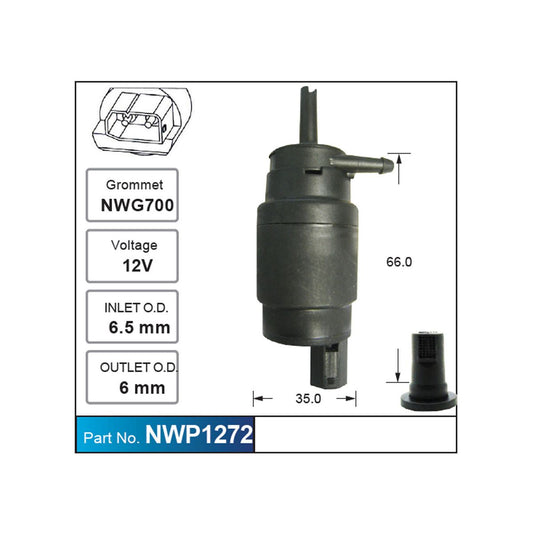 NICE Products Windscreen Washer Pump 12V NWP1272