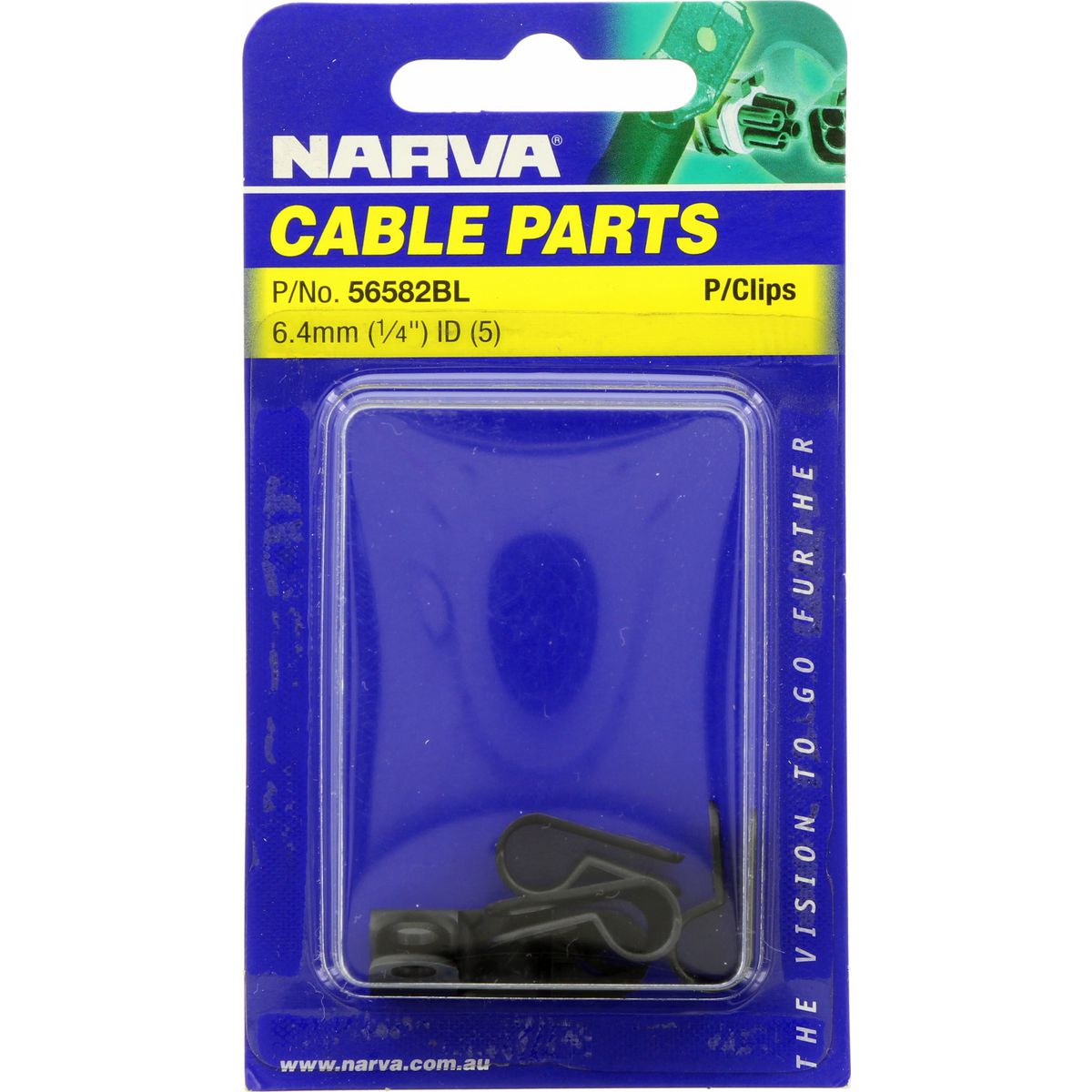 Narva Cable Clamp P-Clips 6.4mm 56582BL