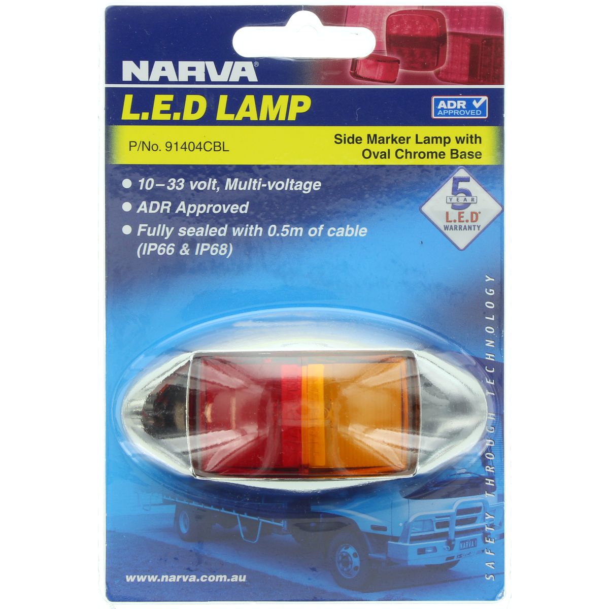 Narva LED Marker Lamp Red/Amber 91404CBL