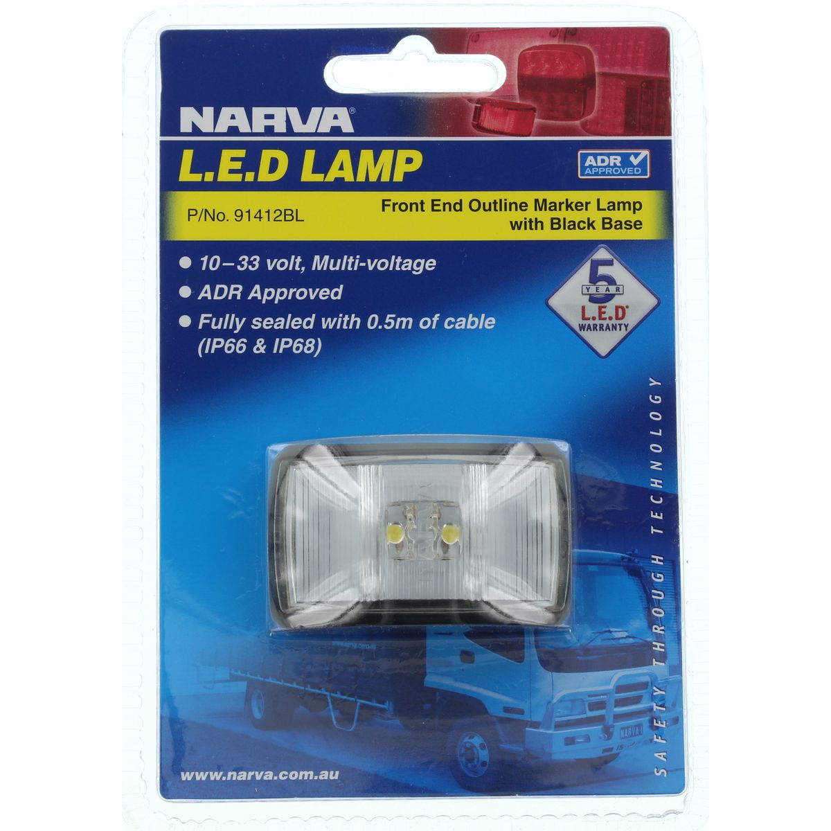 Narva LED Marker Lamp White/Black 91412BL