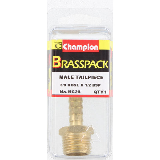 Champion Brass Male Barb 3/8 Hose x 1/2 BSP HC28