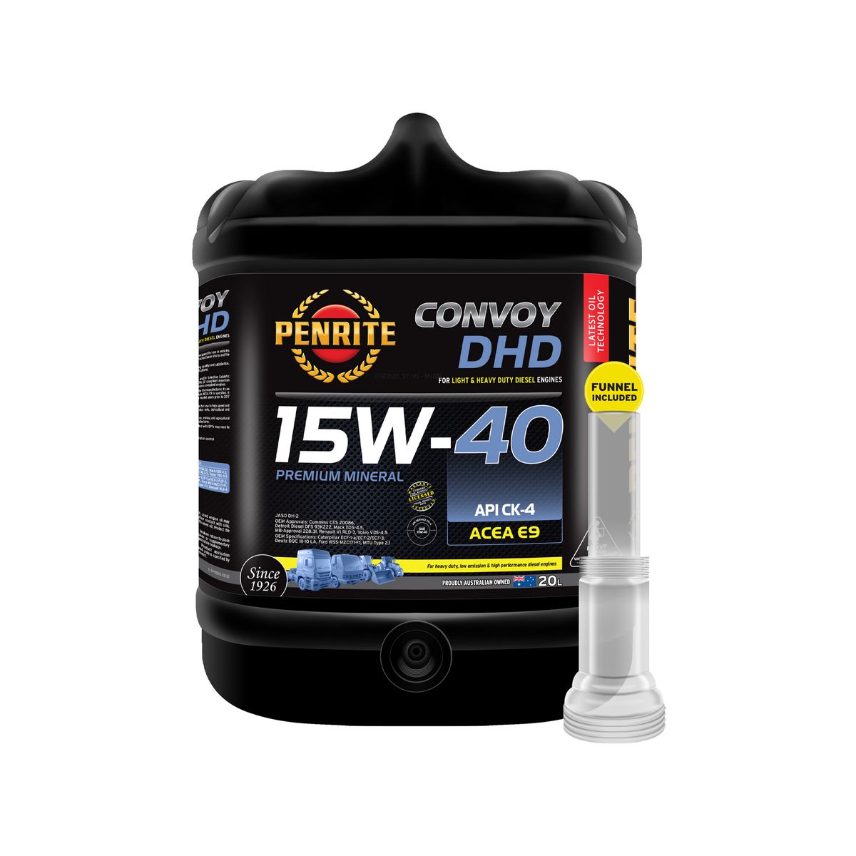 Penrite Diesel HD SAE 15W-40 Cj-4-Sm Engine Oil 20L