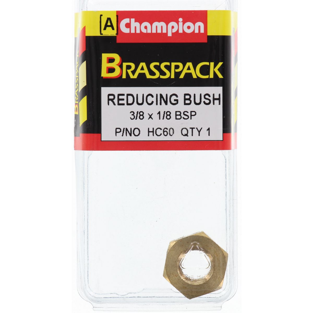 Champion Brass Reducing Bush 3/8 x 1/8 BSP HC60