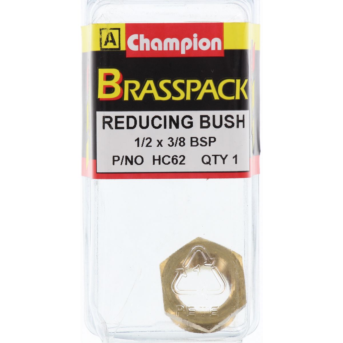 Champion Brass Reducing Bush 1/2 x 3/8 BSP HC62