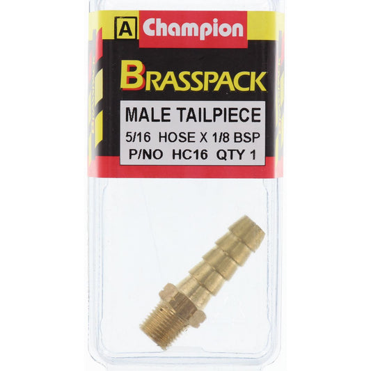 Champion Brass Male Barb 5/16 Hose x 1/8 BSP HC16