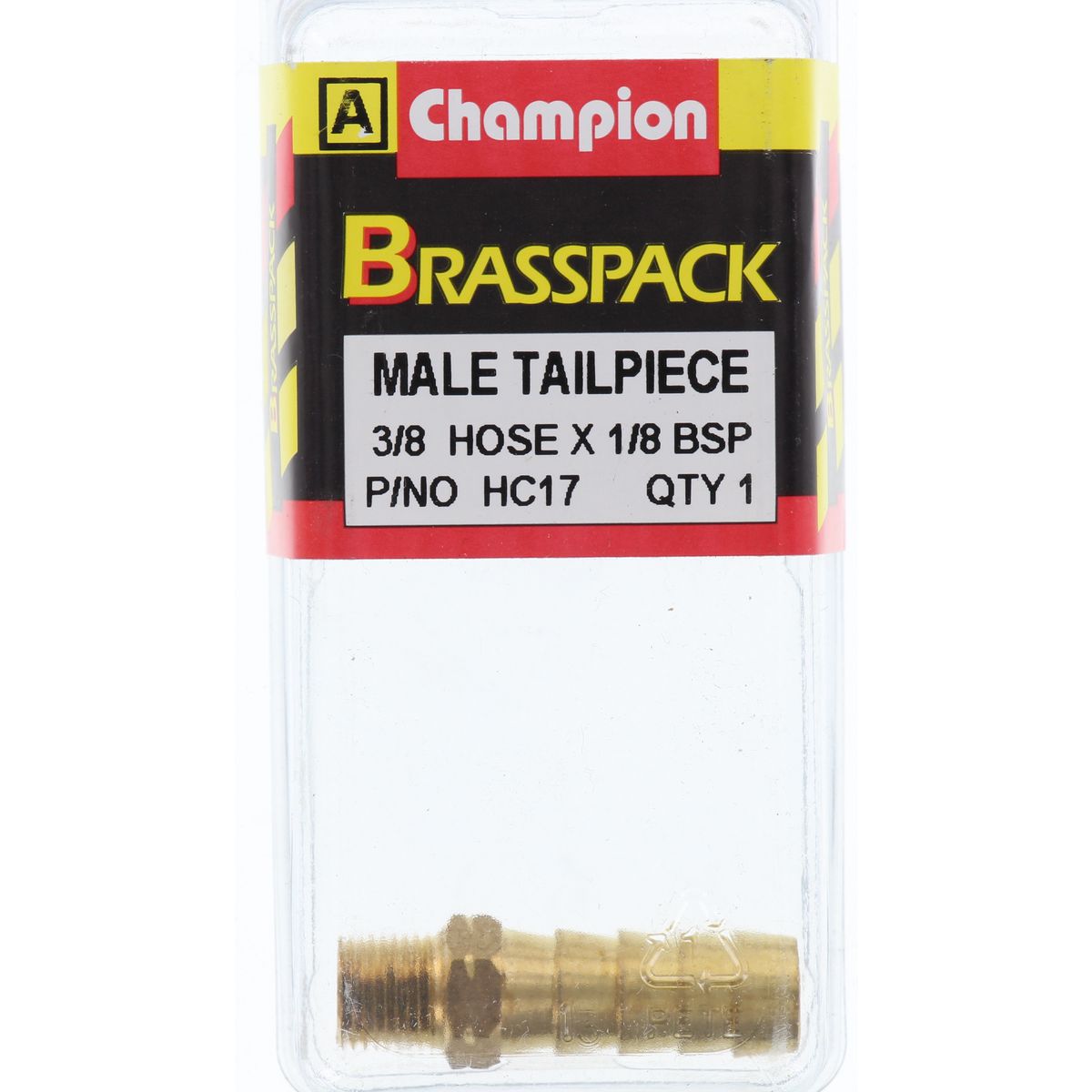 Champion Brass Male Barb 3/8 Hose x 1/8 BSP HC17