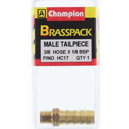 Champion Brass Male Barb 3/8 Hose x 1/8 BSP HC17
