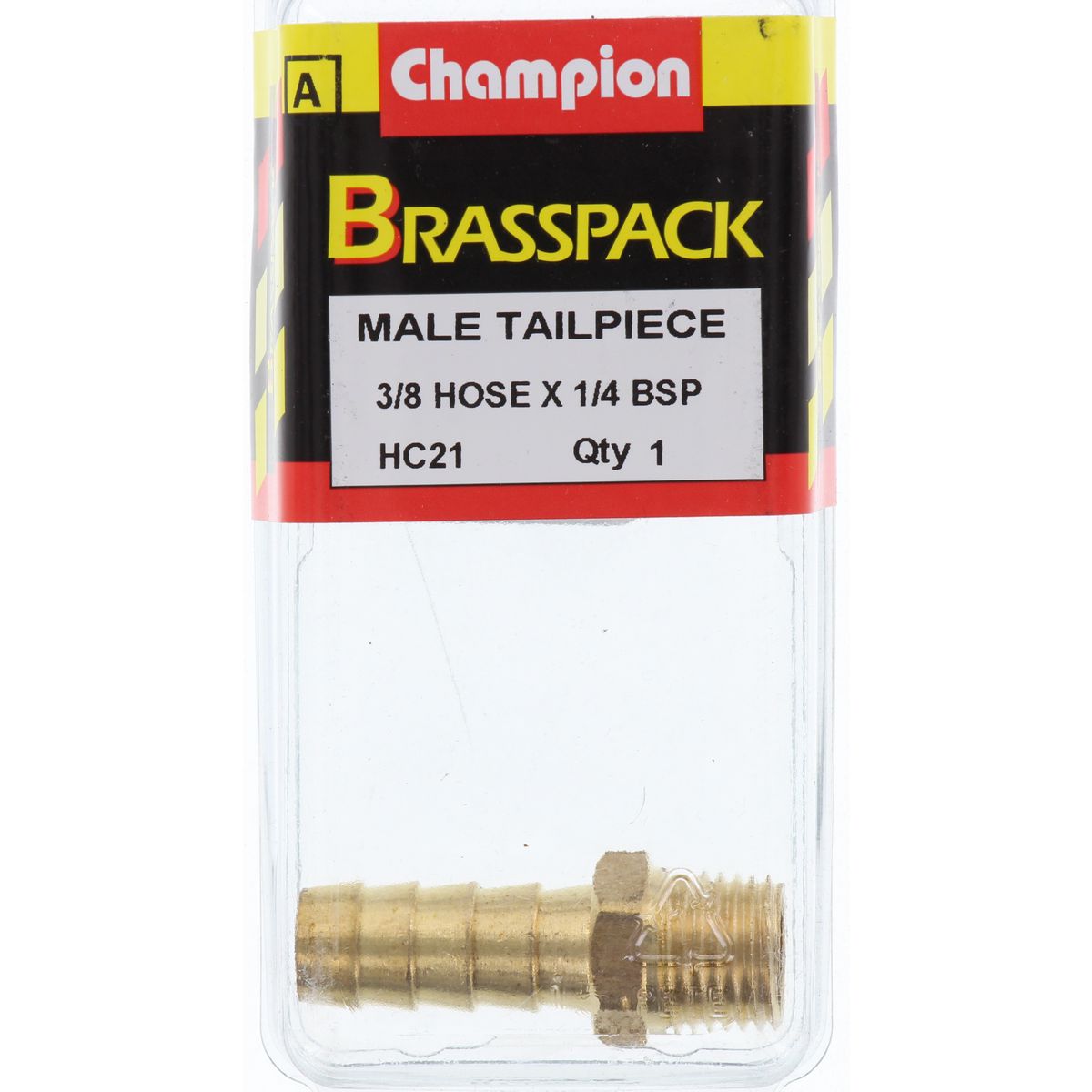 Champion Brass Male Barb 3/8 Hose x 1/4 BSP HC21