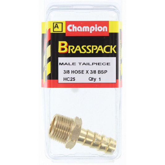Champion Brass Male Barb 3/8 Hose x 3/8 BSP HC25