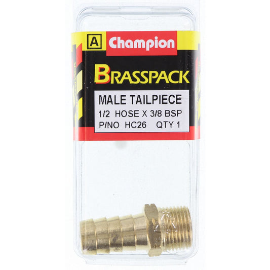 Champion Brass Male Barb 1/2 Hose x 3/8 BSP HC26