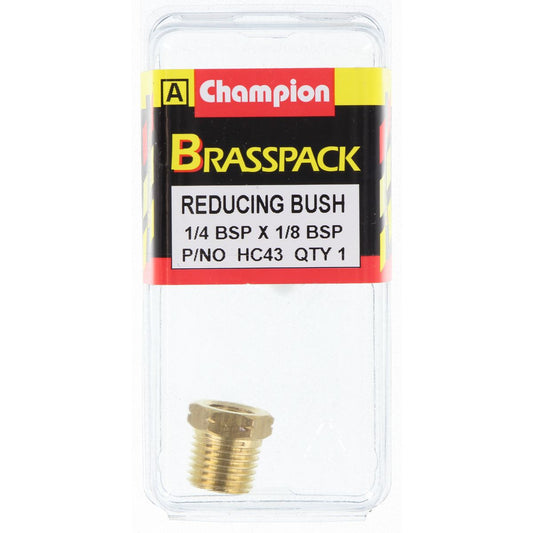 Champion Brass Reducing Bush 1/4 x 1/8 BSP HC43