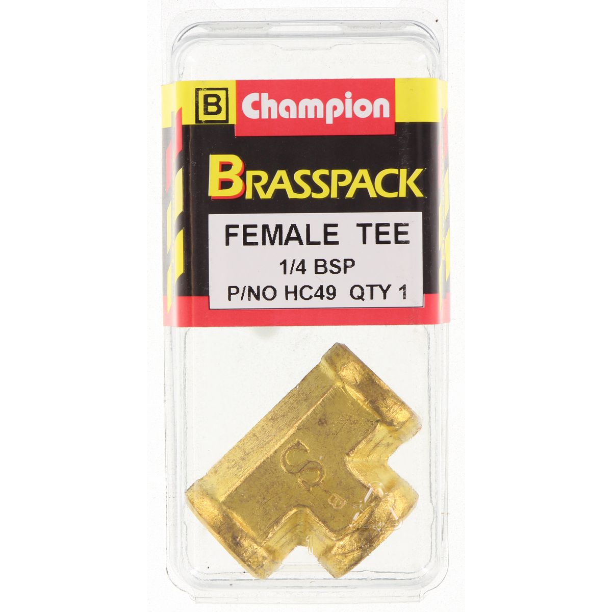 Champion Brass Female Tee 1/4 BSP HC49