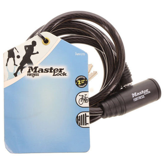 Master Lock Bike Steel Lock Coiled Cable 1.8M x 8mm FM9127D