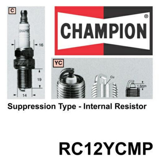 Champion Copper Plus Mower Pack Spark Plug RC12YCMP