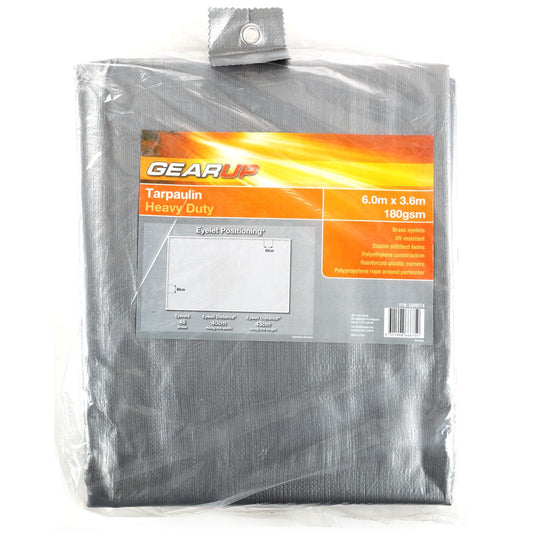 Gearup Heavy Duty Tarpaulin Reinforced 6.0m x 3.6m
