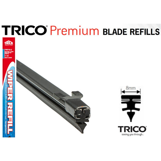 Trico Premium Wiper Refill Twin Metal Rail 8mm x 710mm Pair TTR710-2