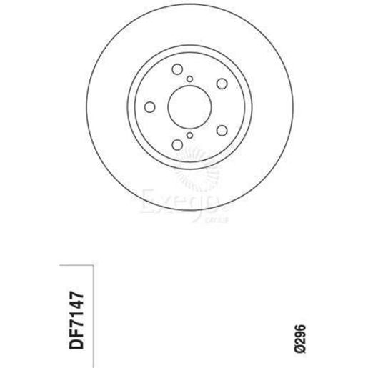 TRW Brake Rotor 296mm Front DF7147S