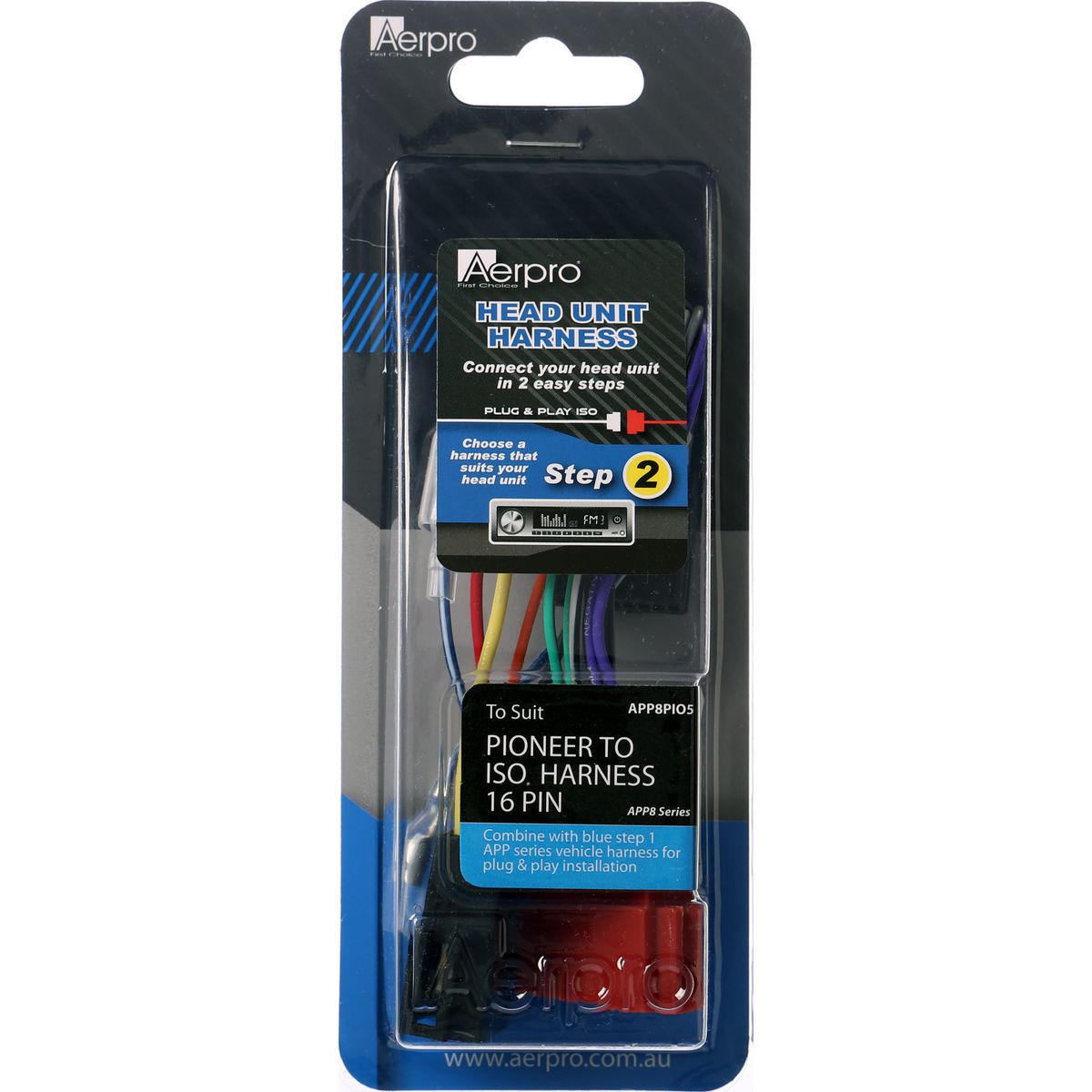 Aerpro Harness Pioneer To ISO 16 Pin APP8PIO5