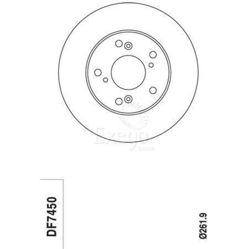TRW Brake Rotor 262.08mm Front DF7450S