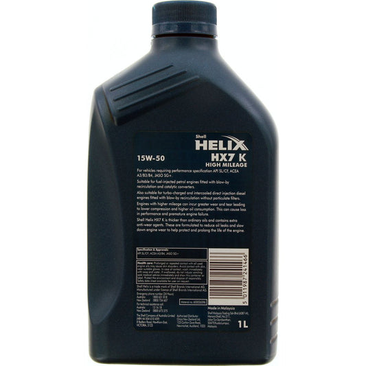 Shell Helix High Mileage Engine Oil 15W50 1L